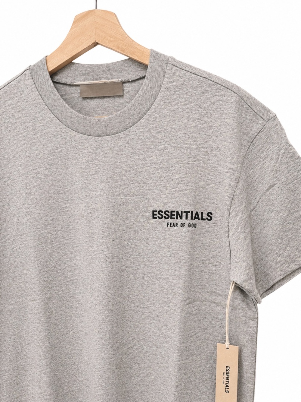 NWT Essentials Fear of God Oversized Dark Oatmeal Logo T-Shirt, Size XS - Picture 4 of 10